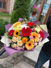 Букет цветов из:  Герберы, Ромашки, Хризантемы, Розы и Подсолнухи #REPLACE_PRED# Агаповка