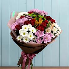 Букет цветов из:  Розы, Хризантемы и Альстромерии в Агаповка
