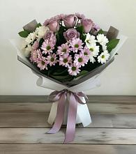 Букет цветов из:  Хризантемы и Розы в Агаповка