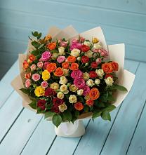 Букет Микс из разноцветных кустовых роз #REPLACE_PRED# Агаповка
